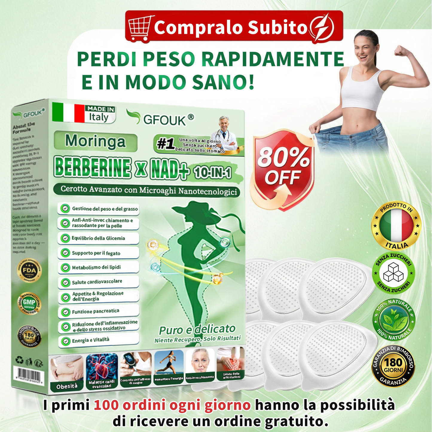 Store Ufficiale | 👨‍⚕️🎁 GFOUK® Moringa · Berberina × NAD+ Cerotto avanzato 10-in-1 con microneedle nano  🕒 Solo una volta al giorno ✨ Cambiamenti visibili già in 7 giorni