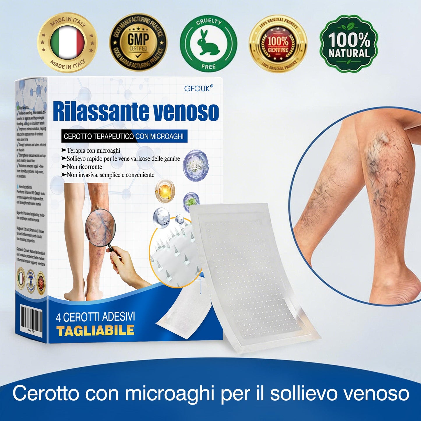 🇮🇹🔥GFOUK® Cerotto con Microaghi Rilassante Venoso⚡Sollievo immediato, risultati a lungo termine