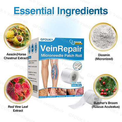 🇺🇸✅️🌱GFOUK® VeinRepair Microneedle Patch Roll⚡Instant Relief, Long-Term Results